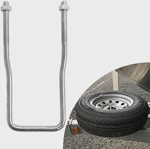 Trailer Spare Tire Mount Bracket U-Bolt Tire Carrier Holder Fit for Side Mount 4 or 5 Lug