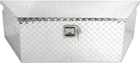 39" Aluminum Pickup Truck Trailer Tongue Storage Tool Box Organizer with Lock & Keys, Silver - close-up view | AAA Trailer