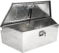 39" Aluminum Pickup Truck Trailer Tongue Storage Tool Box Organizer with Lock & Keys, Silver - full product view | AAA Traile