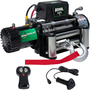 BOAR 9500 Lb Winch, Electric Winch 12V Wireless & Wired Remote