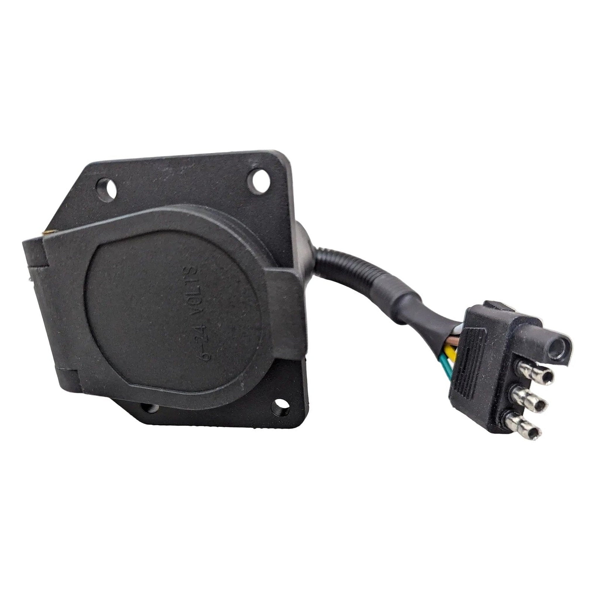 4 Pin to 7 Pin Trailer Adapter — 4-Way Flat to 7-Way Blade Converter
