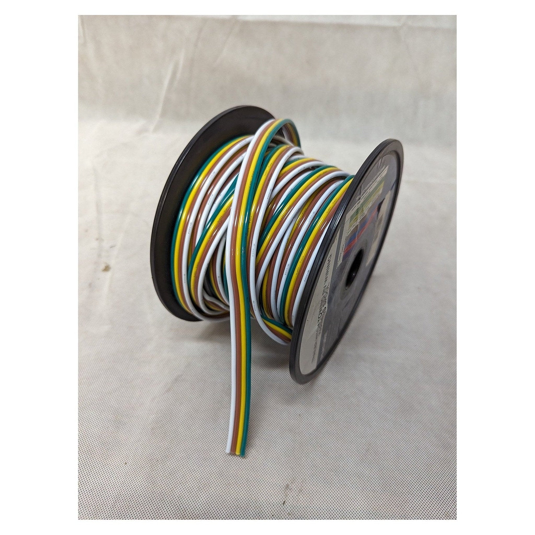4-Way Trailer Towing Wiring Harness Bonded Wire Spool, 14 Gauge 4-Flat Replacement Trailer Wire per FT