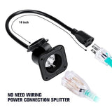 Trailer Power Inlet Port Plug 125 Volt AC Cord Port Plug 15 Amp RV Electrical Outlet Outdoor Enclosed Trailer Accessories