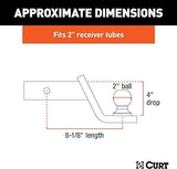 CURT 45154 Mount 2" Ball & Pin, 2" Receiver, 7,500 lbs, 4"Drop