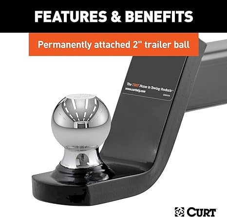 CURT 45154 Mount 2" Ball & Pin, 2" Receiver, 7,500 lbs, 4"Drop