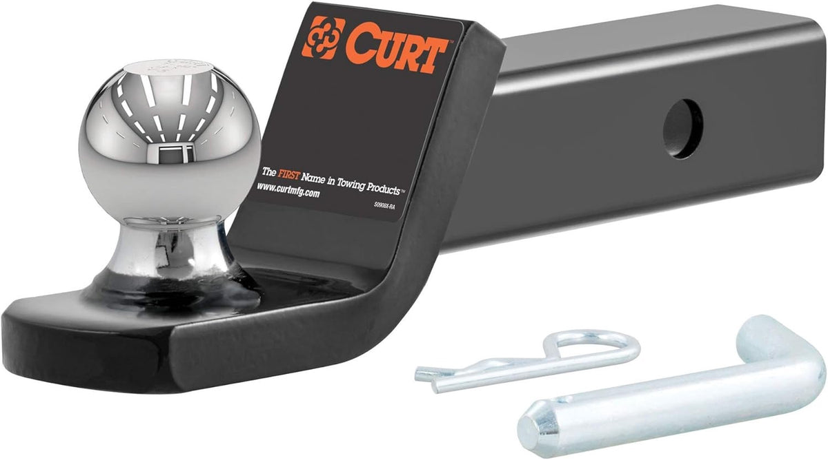 CURT 45134 Fusion Trailer Hitch Mount with 2-Inch Ball & Pin, Fits 2-In Receiver, 7,500 lbs, 2" Drop , black