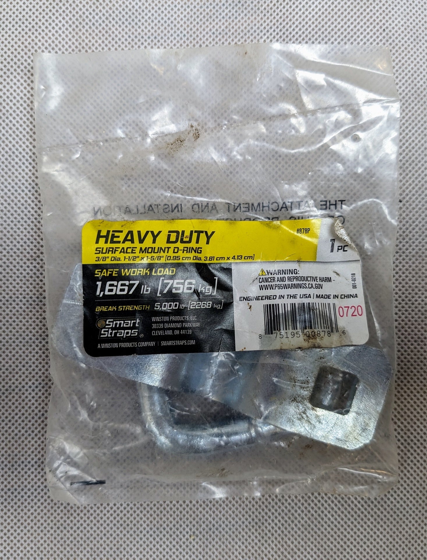 Steel Heavy-Duty Surface Mount D-Ring for Trailer Decks Floors