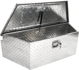 39" Aluminum Pickup Truck Trailer Tongue Storage Tool Box Organizer with Lock & Keys, Silver