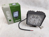 LED Work Lamp, 4" Square, 9-Dio x 3W, 1,800Lm, Flood Beam