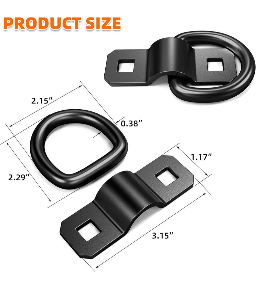 3/8" Heavy Duty D Rings 6000# Tie Down Anchor for Trailer