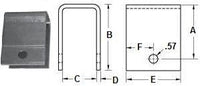 4.25-Inch Drop Trailer Axle Spring Hanger - detail view | AAA Trailer