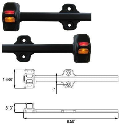 Fender marker LED light assembly - reversible 180 degree