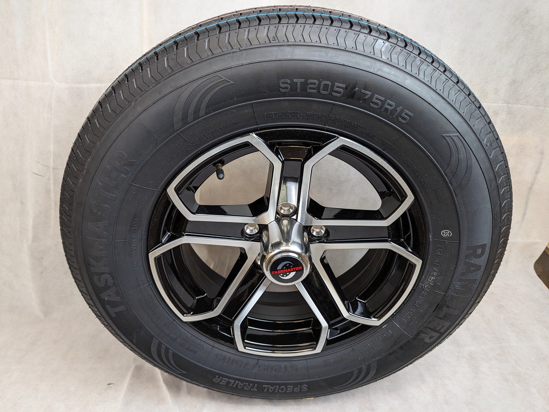 Taskmaster Trinity Aluminum 15" Wheel with 6-Ply Rambler Trailer Tire ST205/75R15C
