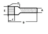 WHEEL HUB LUG STUD PRESS IN 1/2"-20 X 2.24" LONG GRADE  8