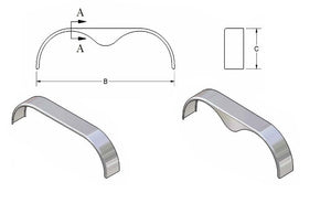 Tandem Smooth Round Teardrop Trailer Fender 9