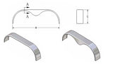 Tandem Smooth Round Teardrop Trailer Fender 9"w x 72" L x 20.5" H