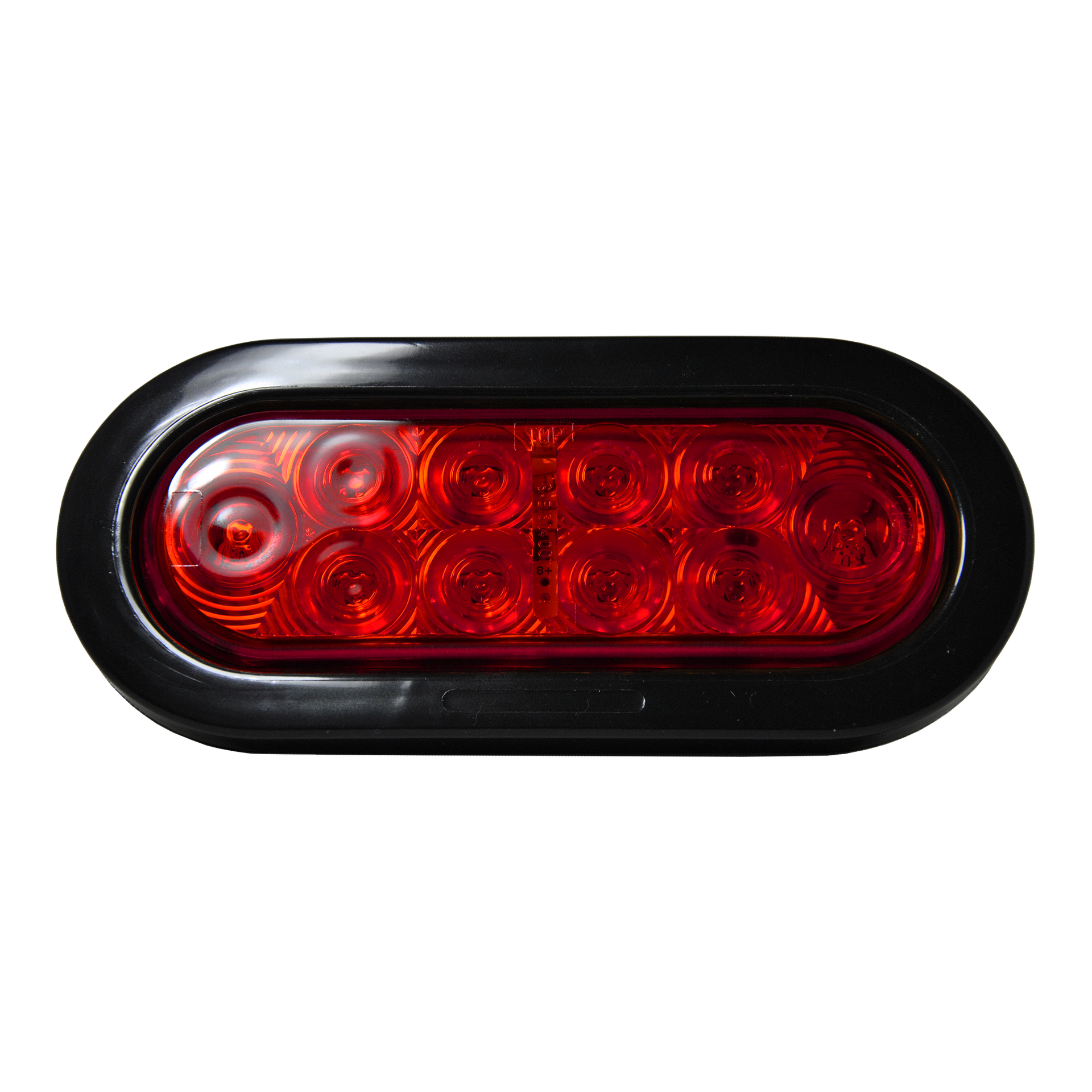 Tecniq T66 LED Oval S/T/T Lamp - Red w/  Grommet & Pigtail KIT