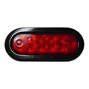 Tecniq T66 LED Oval S/T/T Lamp - Red w/  Grommet & Pigtail KIT