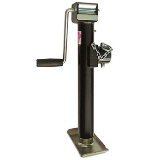 Round, Pipe Mount Swivel Jack w/ Footplate - Weld On - Sidewind - 15-1/2