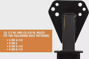 Stake Pocket Spare Tire Carrier Mount, 2-Nuts Design Trailer Bracket Heavy Duty Holder, Fits 4 & 5 & 6 Lugs Trailer Wheels on