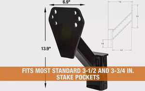 Stake Pocket Spare Tire Carrier Mount, 2-Nuts Design Trailer Bracket Heavy Duty Holder, Fits 4 & 5 & 6 Lugs Trailer Wheels on