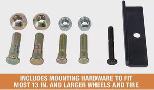 Stake Pocket Spare Tire Carrier Mount, 2-Nuts Design Trailer Bracket Heavy Duty Holder, Fits 4 & 5 & 6 Lugs Trailer Wheels on