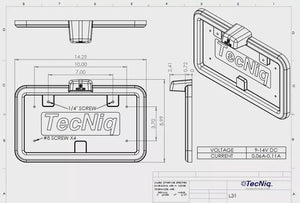 Tecniq New OEM License Plate Frame with Light