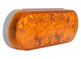 LED Trailer Turn Signal and Parking Light - Submersible - 10 Diodes - Oval - Amber Lens