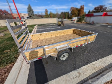 Silver Ox 6x12 Single Axle Woody 3 Board Woodside Aluminum Utility Trailer