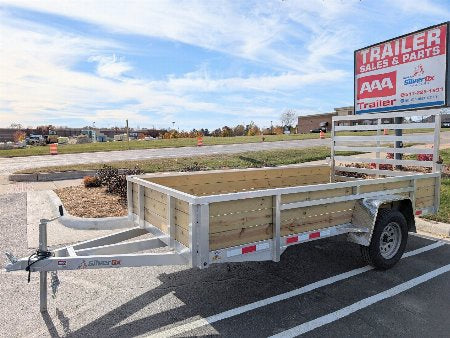 Silver Ox 6x12 Single Axle Woody 3 Board Woodside Aluminum Utility Trailer