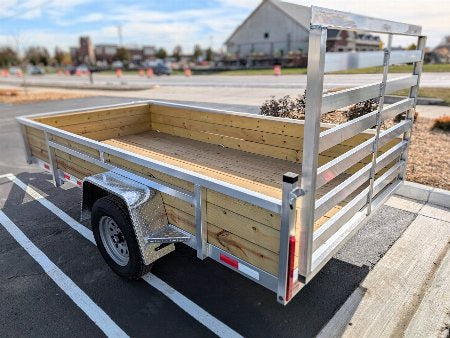 Silver Ox 6x12 Single Axle Woody 3 Board Woodside Aluminum Utility Trailer