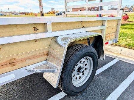 Silver Ox 6x12 Single Axle Woody 3 Board Woodside Aluminum Utility Trailer