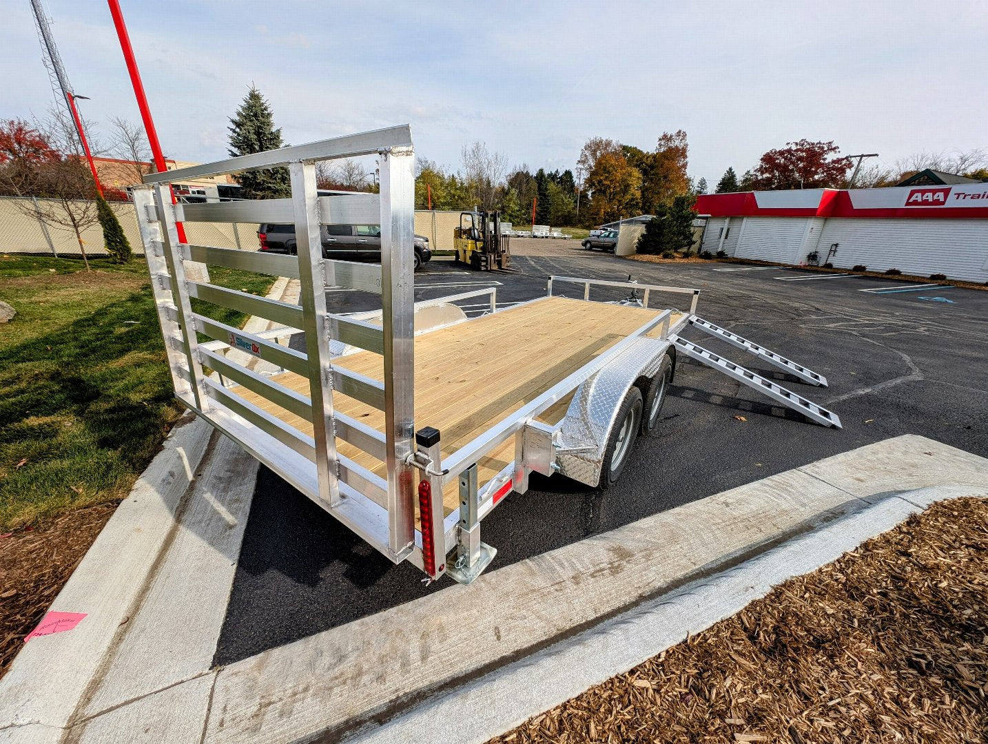 New Silver Ox 7x16 Tandem Axle Aluminum Utility Trailer with HD and Side Ramps