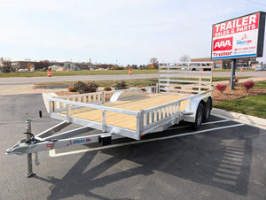 Silver Ox 7x16 Tandem Axle Aluminum Utility Trailer with HD and Side Ramps