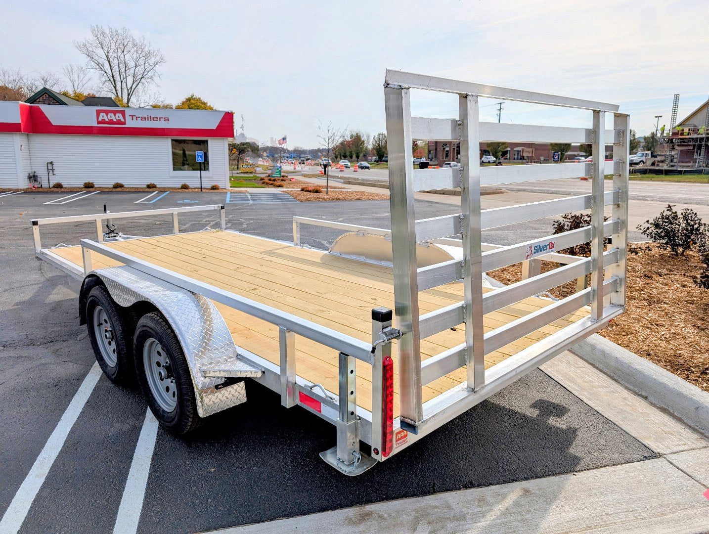 New Silver Ox 7x16 Tandem Axle Aluminum Utility Trailer with HD and Side Ramps