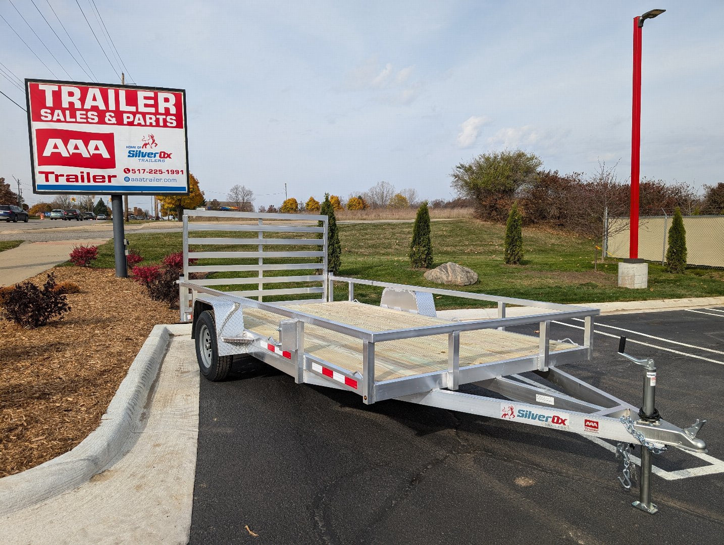 Silver Ox 7x14  Single Axle Aluminum Utility Trailer with DoveTail