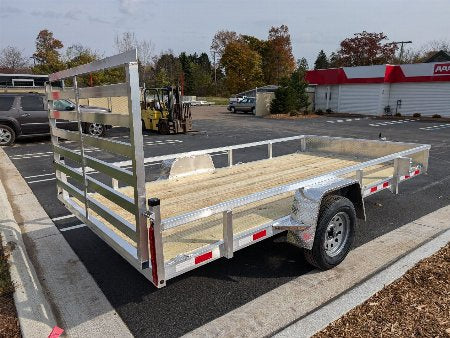 Silver Ox 7x14 Single Axle Aluminum Utility Trailer  with Stoneguard