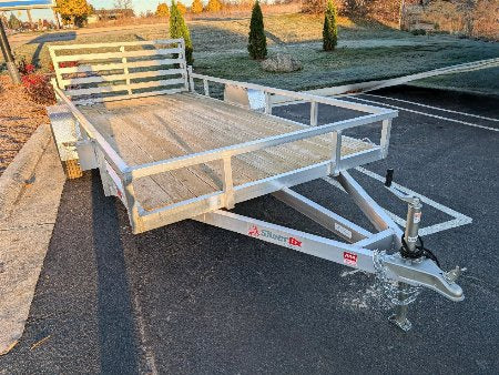 Silver Ox 7x14 Single Axle Aluminum Utility Trailer with Folding Gate