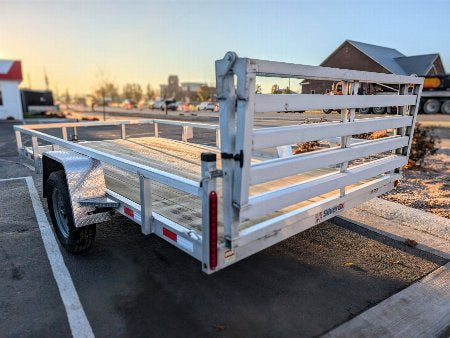 Silver Ox 7x14 Single Axle Aluminum Utility Trailer with Folding Gate