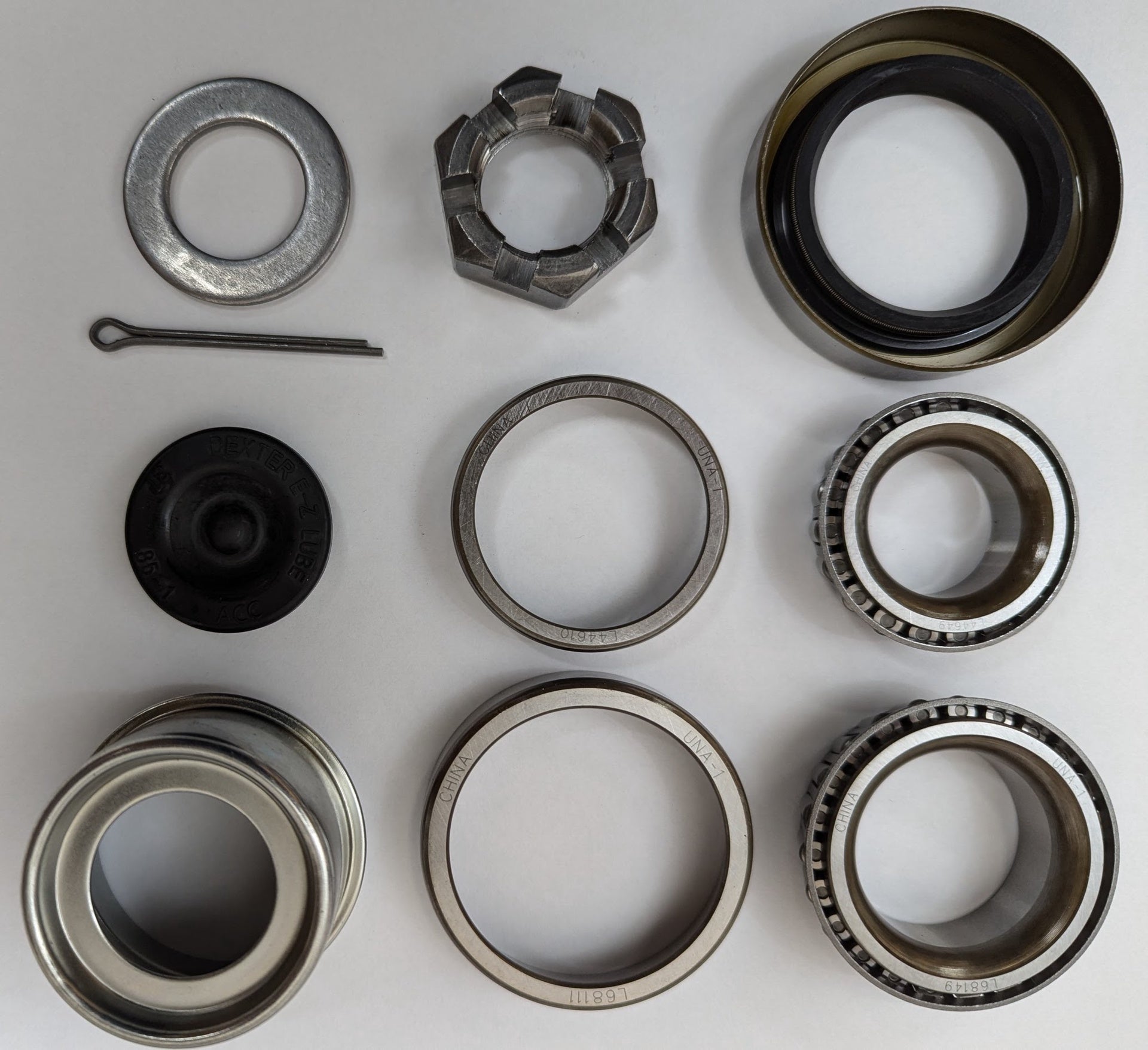 3500# Trailer Axle Bearing Kit L68149 L44649 L68111 L44610 For 1-3/8'' to 1-1/16'',  1.719'' Grease Seal 10-19 #84 Spindle