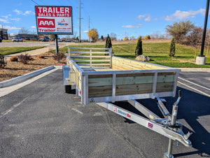 Silver Ox 6x12 Single Axle Woody  3 Board Aluminum Utility Trailer with Dovetail, Bi fold Gate,  and Extra Tie Downs