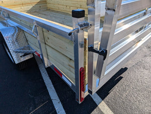 Silver Ox 6x12 Single Axle Woody  3 Board Aluminum Utility Trailer with Dovetail, Bi fold Gate,  and Extra Tie Downs