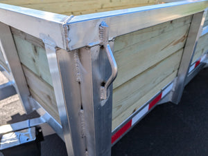 Silver Ox 6x12 Single Axle Woody  3 Board Aluminum Utility Trailer with Dovetail, Bi fold Gate,  and Extra Tie Downs