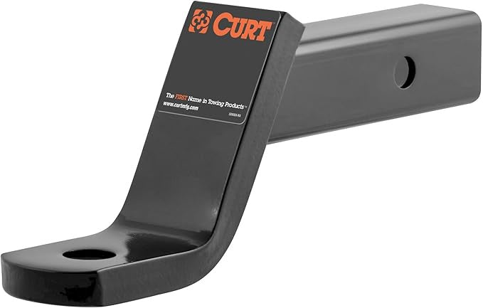 CURT 45050 Class 3 Trailer Hitch Ball Mount, Fits 2-Inch Receiver, 7,500 lbs, 1-Inch Hole, 4-Inch Drop, 2-In Rise, Gloss Black Powder Coat