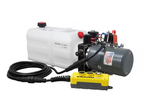 KTI DC-45416 / DC-4747 Hydraulic Pump - 12V Double Acting Dump Trailer Power Unit, 3-Button Wired Remote + Manual Override