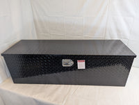 48 Inch Black Aluminum Diamond Plate, Heavy Duty Waterproof Tongue Storage Organizer box - full product view | AAA Trailer