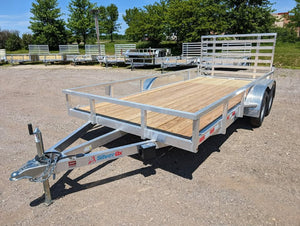 Silver Ox 7x16 Tandem Axle Aluminum Utility Trailer with Heavy Duty Package