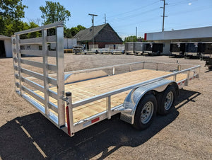 Silver Ox 7x16 Tandem Axle Aluminum Utility Trailer with Heavy Duty Package
