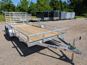 Silver Ox 7x16 Tandem Axle Aluminum Utility Trailer with Heavy Duty Package
