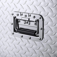 49 Inch Aluminum Diamond Plate Tool Box, Heavy Duty Waterproof Tongue Storage Organizer box - close-up view | AAA Trailer